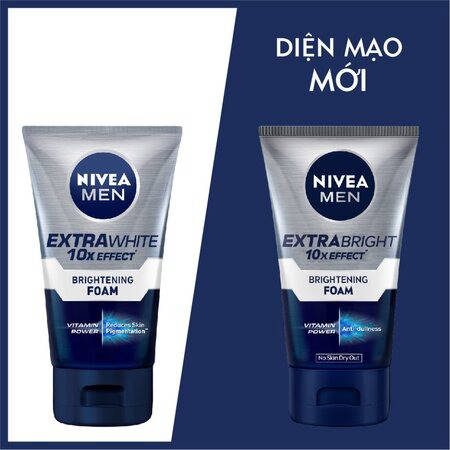 Sữa Rửa Mặt Nivea Men Giúp Sáng Da Cho Nam (Men Extra Bright 10x Effect) 100g