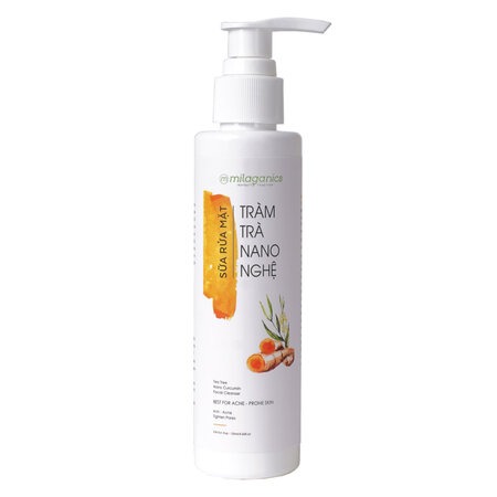 Sữa Rửa Mặt Milaganics Tràm Trà Nano Nghệ Ngừa Mụn (Tea Tree Nano Curcumin Facial Cleanser) 135ml