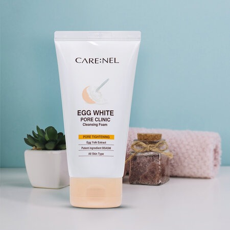Sữa Rửa Mặt Care:Nel Hỗ Trợ Se Khít Lỗ Chân Lông (Egg White Pore Clinic Facial Cleansing Foam) 150g
