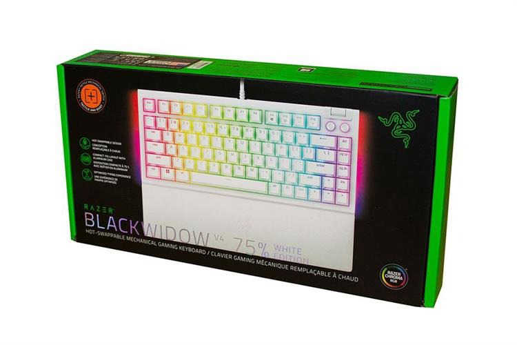Bàn Phím Cơ Có Dây Gaming Razer BlackWidow V4 75% White Edition