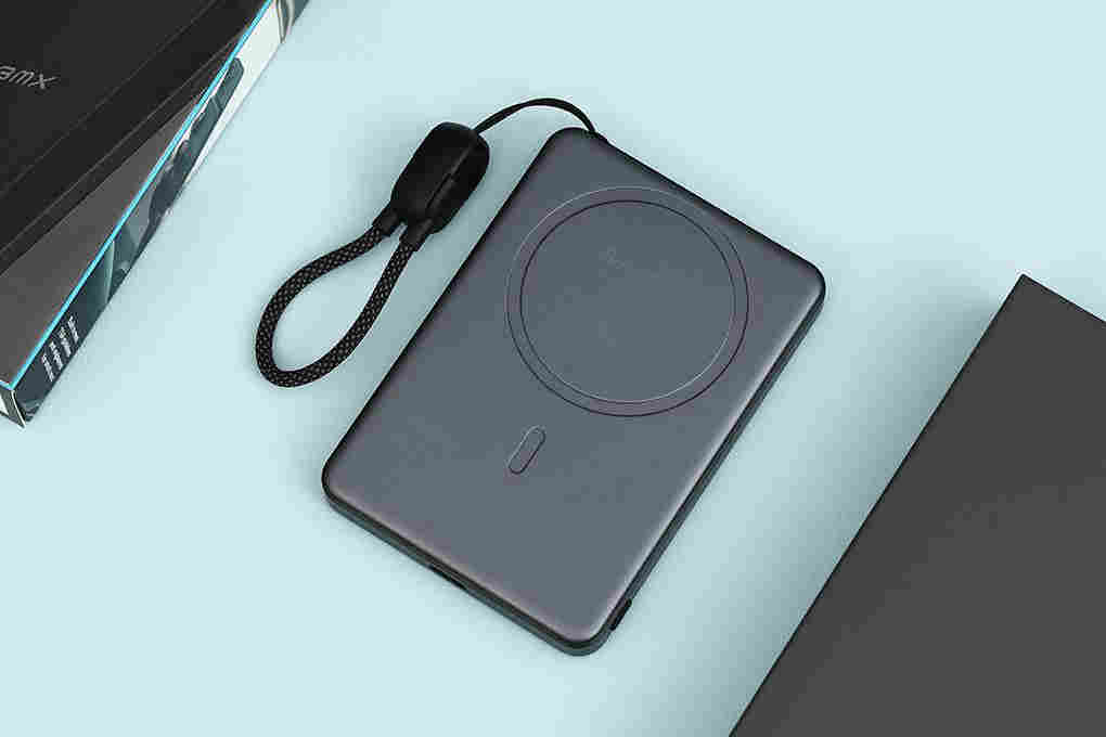 Pin sạc dự phòng Solid-state 5000mAh Không dây Magnetic Qi2 Type C PD 20W BMX B939 kèm Cáp Type C