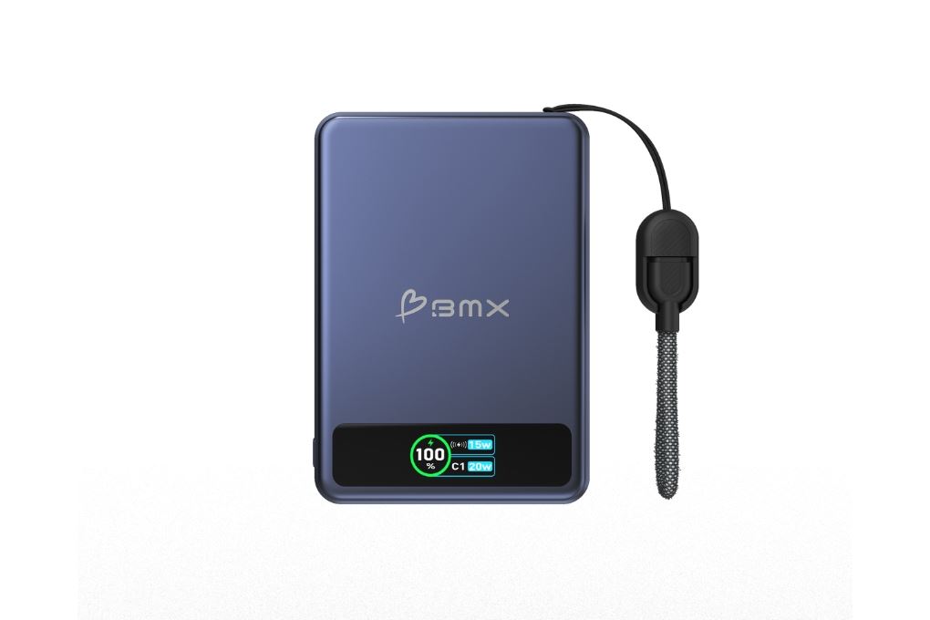 Pin sạc dự phòng Solid-state 5000mAh Không dây Magnetic Qi2 Type C PD 20W BMX B939 kèm Cáp Type C