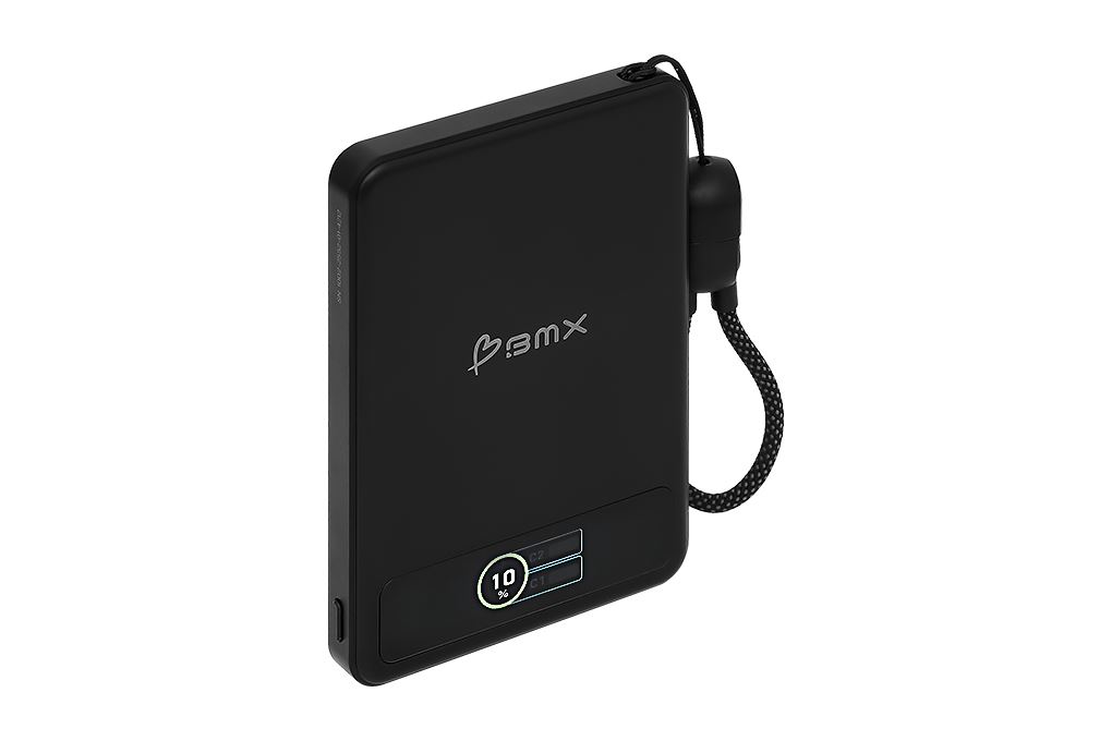 Pin sạc dự phòng Solid-state 5000mAh Không dây Magnetic Qi2 Type C PD 20W BMX B939 kèm Cáp Type C