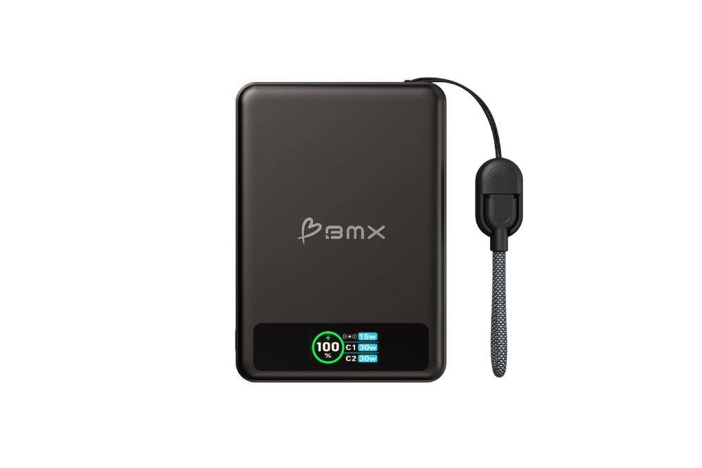 Pin sạc dự phòng Solid-state 10000mAh Không dây Magnetic Qi2 Type C PD 30W BMX B939 kèm Cáp Type C