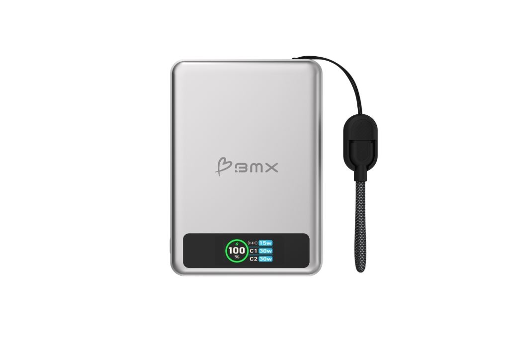 Pin sạc dự phòng Solid-state 10000mAh Không dây Magnetic Qi2 Type C PD 30W BMX B939 kèm Cáp Type C