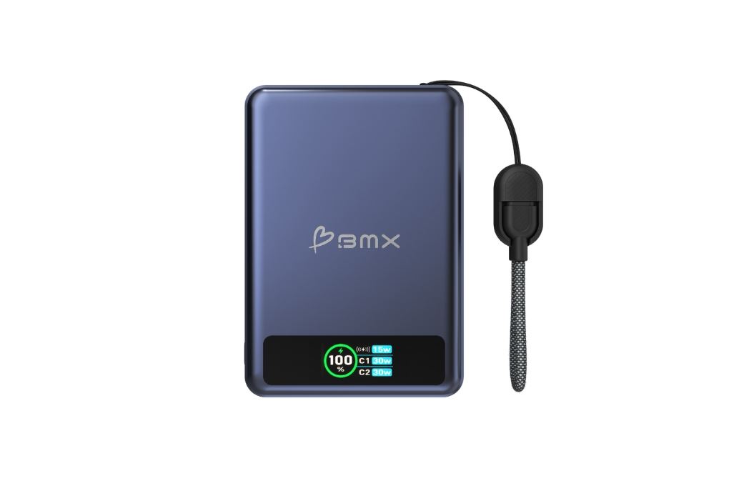 Pin sạc dự phòng Solid-state 10000mAh Không dây Magnetic Qi2 Type C PD 30W BMX B939 kèm Cáp Type C