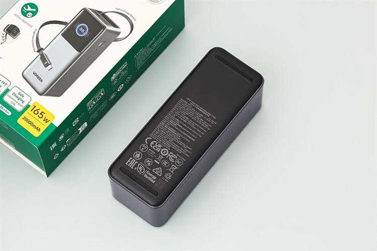 Pin sạc dự phòng 20000mAh Type C PD QC 3.0 165W Ugreen PB726 kèm Cáp dây rút Type C
