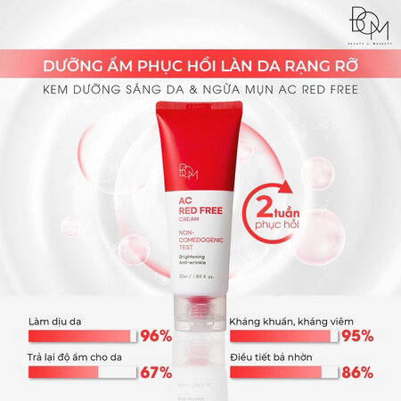 Kem Dưỡng B.O.M Sáng Da Ngừa Mụn (AC Red Free Cream) 50ml