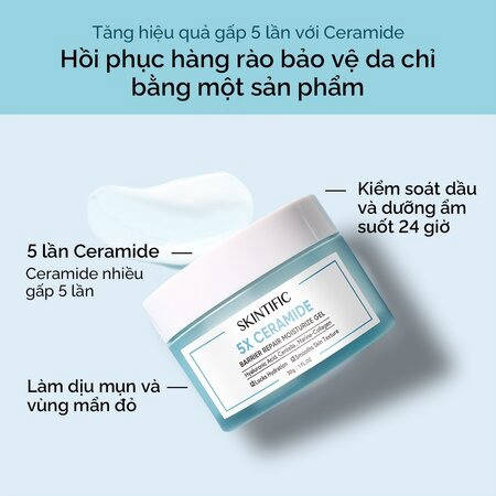 Kem Dưỡng Skintific 5X Ceramide Cấp Ẩm, Phục Hồi Da (5X Ceramide Barrier Repair Moisturize Gel - Mini Size) 6g