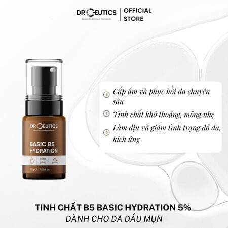 Serum DrCeutics Vitamin B5 Cấp Ẩm Cho Da Dầu Mụn (B5 Basic Hydration) 30g