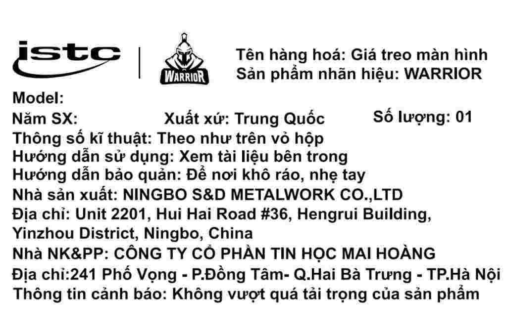 Giá treo màn hình WARRIOR WA MH0802 Trắng