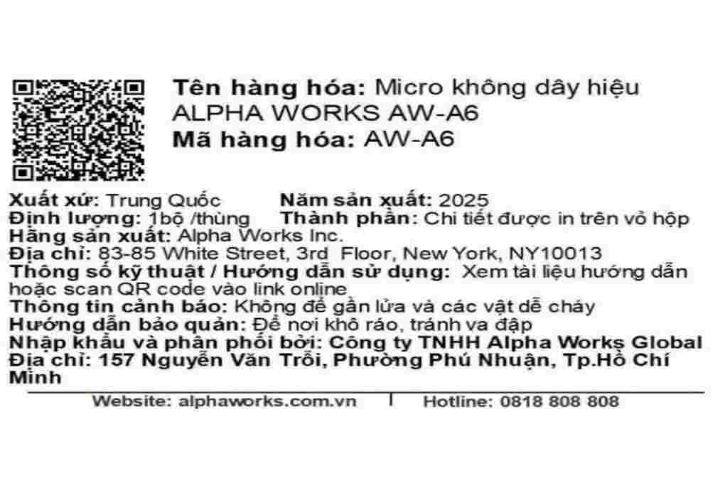 Cặp micro không dây Alpha Works AW-A6