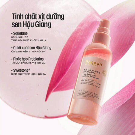 Tinh Chất Xịt Dưỡng Cocoon Sen Hậu Giang (Hau Giang Lotus Soothing Serum Mist) 100ml