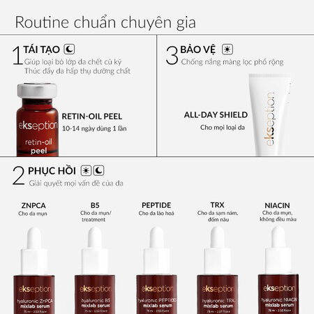 Serum Ekseption Kẽm ZnPCA Kiềm Dầu, Hỗ Trợ Giảm Mụn (Hyaluronic ZnPCA Mixlab Serum) 75ml