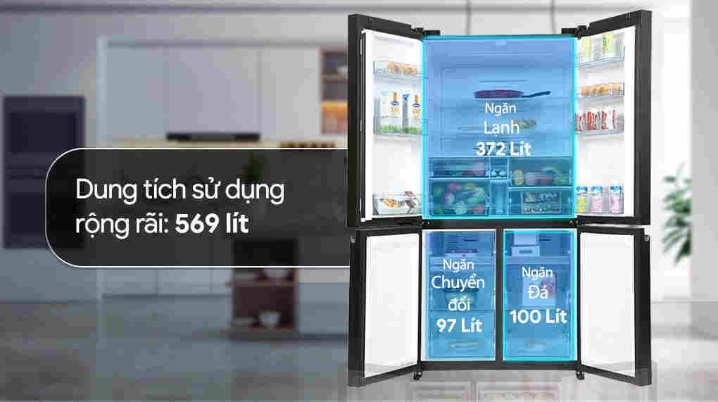 Tủ lạnh Hitachi Inverter 569 lít Multi Door R-WB640PGV1 GMG
