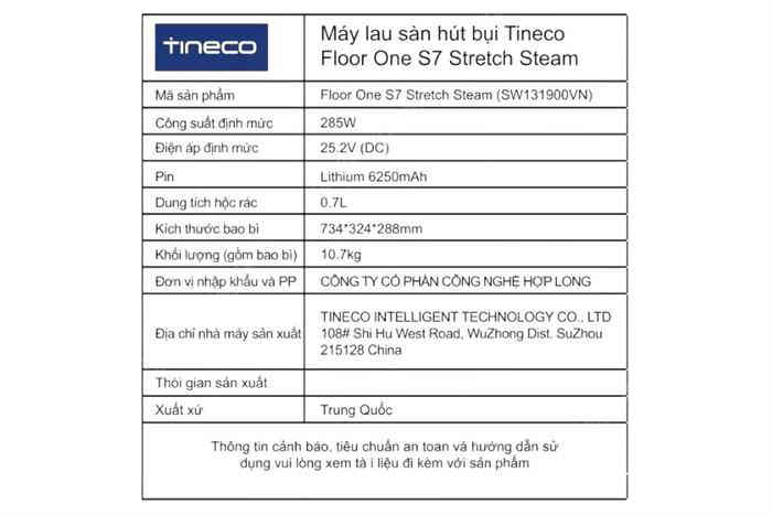 Máy hút bụi lau nhà Tineco Floor One S7 Stretch Steam