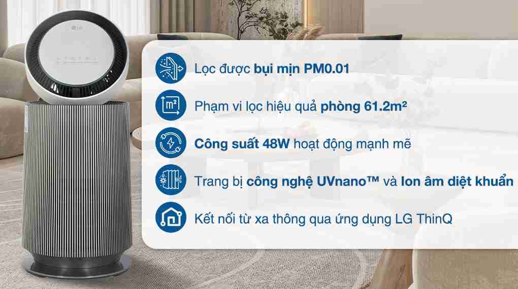 Máy lọc không khí LG PuriCare 360 Alpha Single AS65GDBY0.ABAE