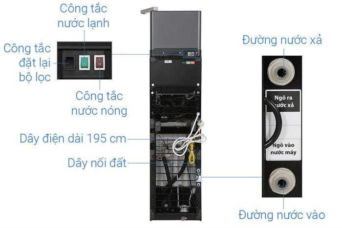 Máy lọc nước RO nóng nguội lạnh Hydrogen Toshiba TWP-W2399SVN(M) 10 lõi