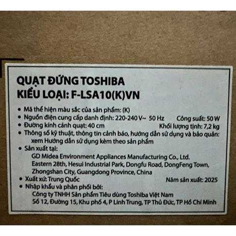 Quạt đứng Toshiba 5 cánh F-LSA10(K)VN 50W