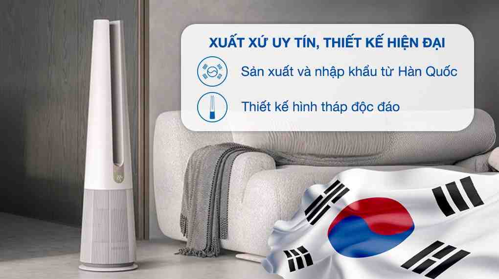 Máy lọc không khí kết hợp quạt LG PuriCare AeroTower Hit FS15GPBK0.ABAE 40W