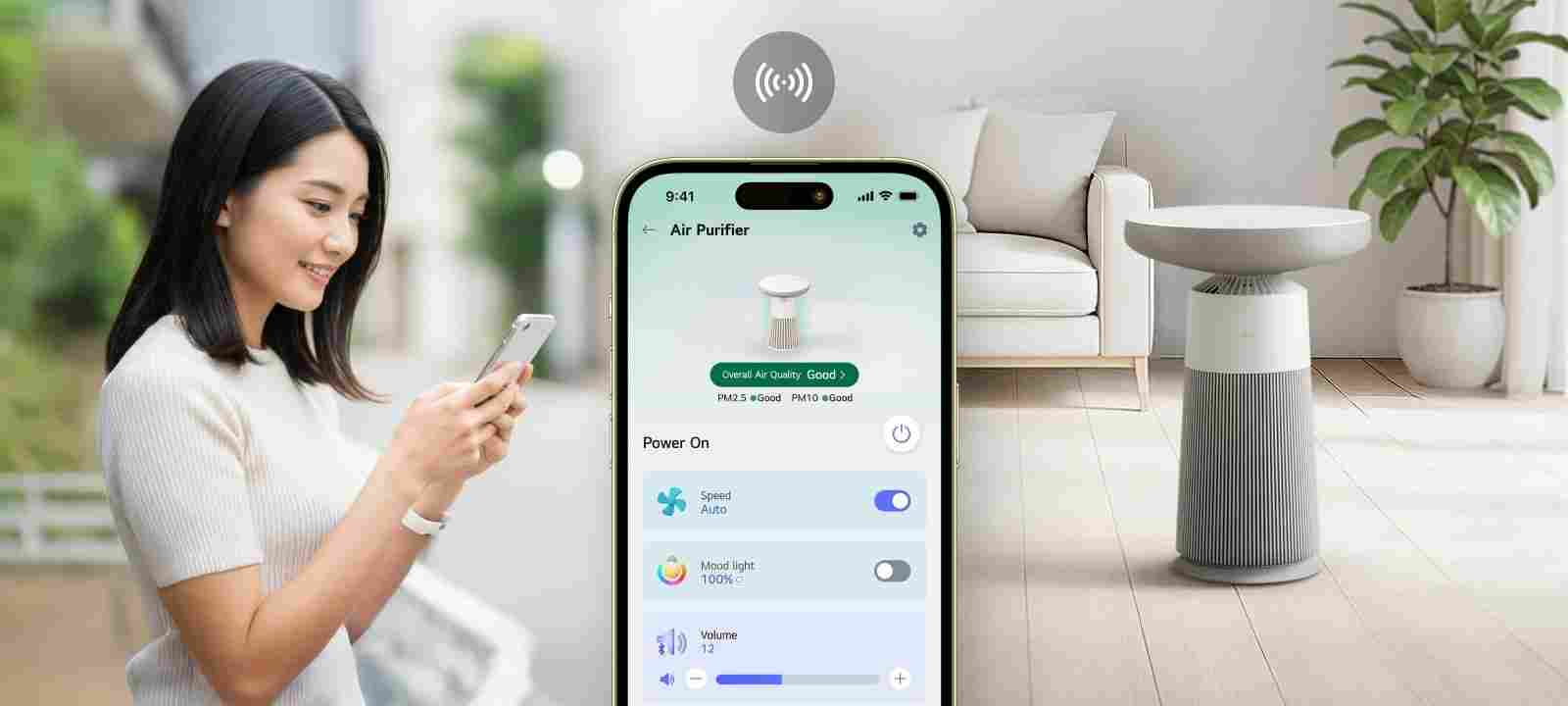 Máy lọc không khí kết hợp loa LG PuriCare Aero Speaker AS20GSHU0 46W