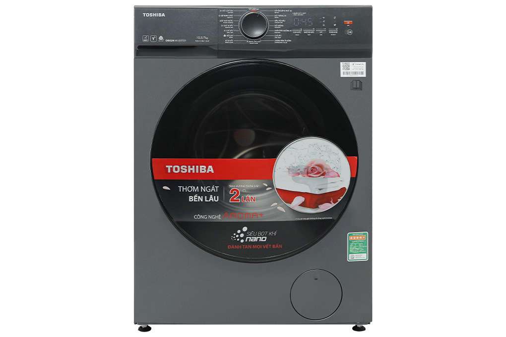 Máy giặt sấy Toshiba Inverter TWD-T21BU115UWV(MG) giặt 10.5 kg - sấy 7 kg