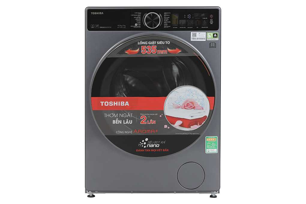 Máy giặt sấy Toshiba Inverter TWD-T25BZU115MWV(MG) giặt 10.5 kg - sấy 7 kg