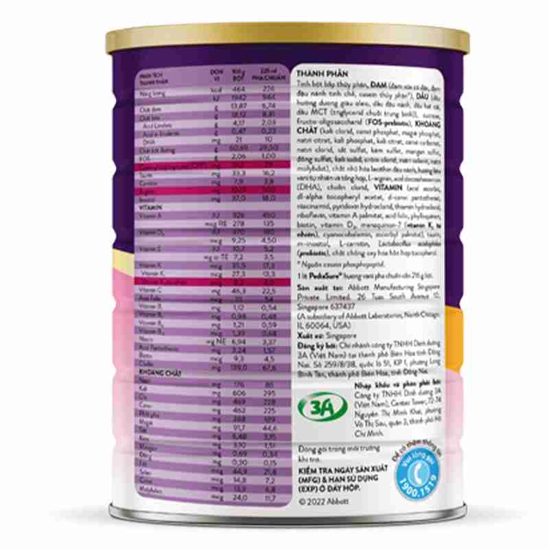 Sữa bột Abbott PediaSure BA hương Vani 1600g