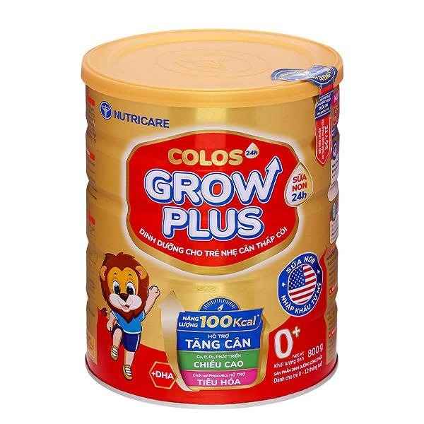 Sữa bột Nutricare Colos 24h Grow Plus 0+ 800g