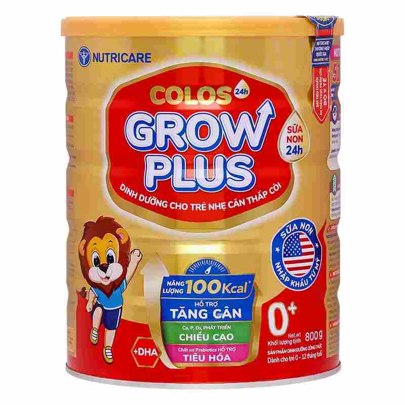 Sữa bột Nutricare Colos 24h Grow Plus 0+ 800g