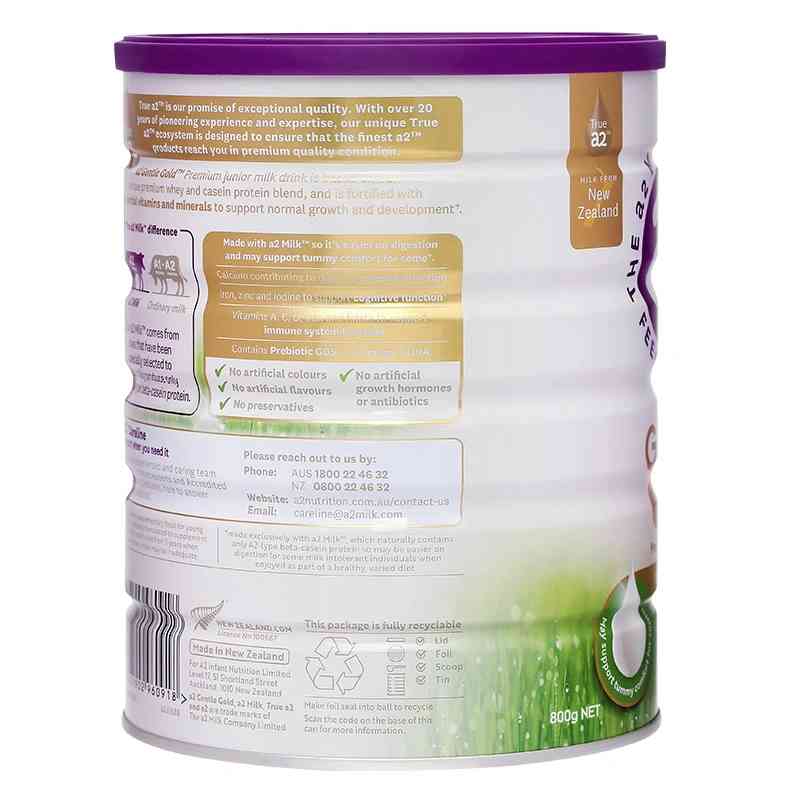 Sữa bột a2 Gentle Gold Premium Junior số 4 800g