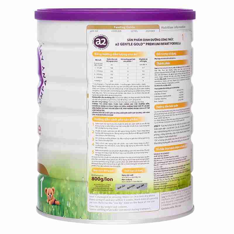 Sữa bột a2 Gentle Gold Premium Infant Formula số 1 800g