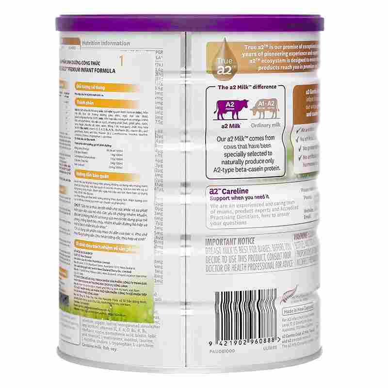 Sữa bột a2 Gentle Gold Premium Infant Formula số 1 800g