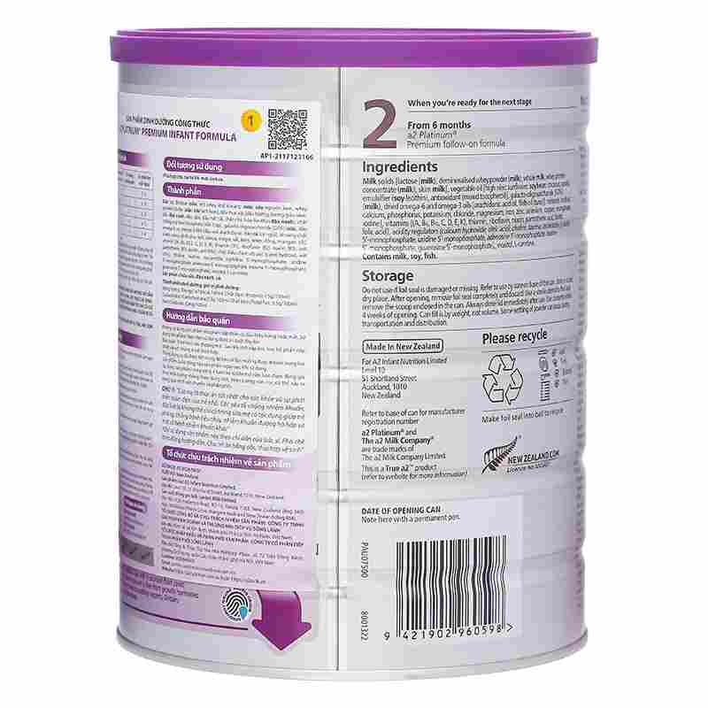 Sữa bột a2 Platinum Premium Infant Formula số 1 900g