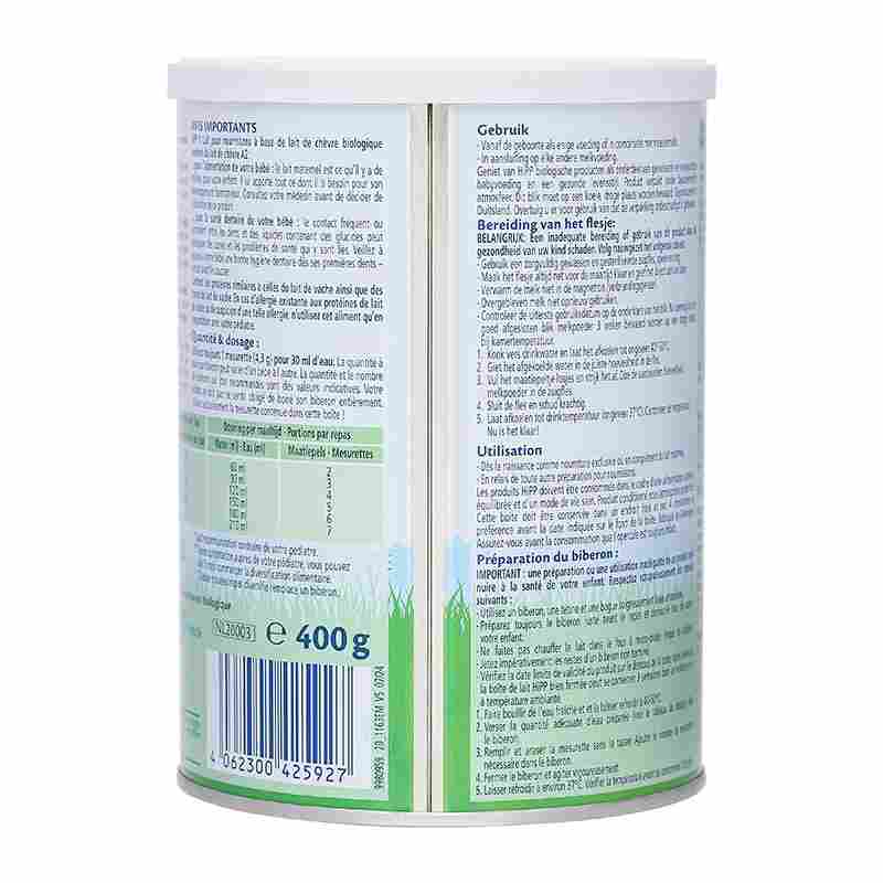 Sữa dê HiPP Organic số 1 400g