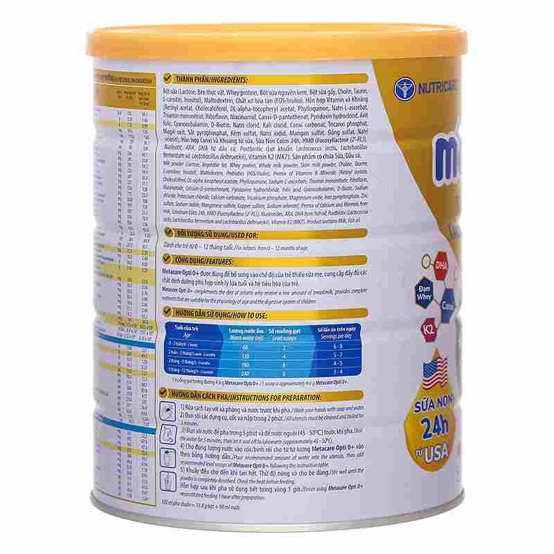 Sữa bột MetaCare Opti 0+ 800g