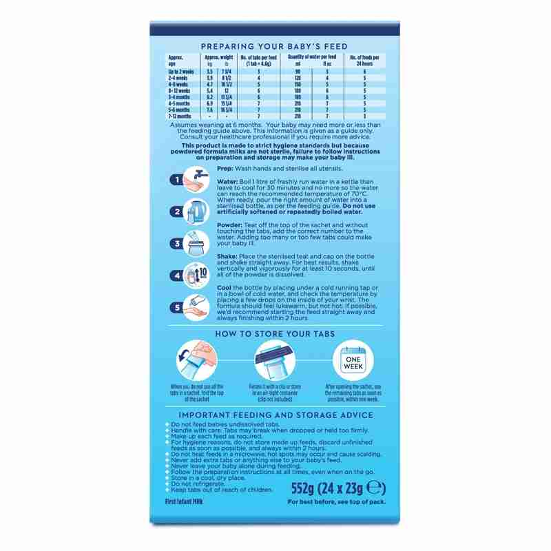 Sữa bột dạng thanh Aptamil Pre-Measured Tabs số 1 (24 thanh)