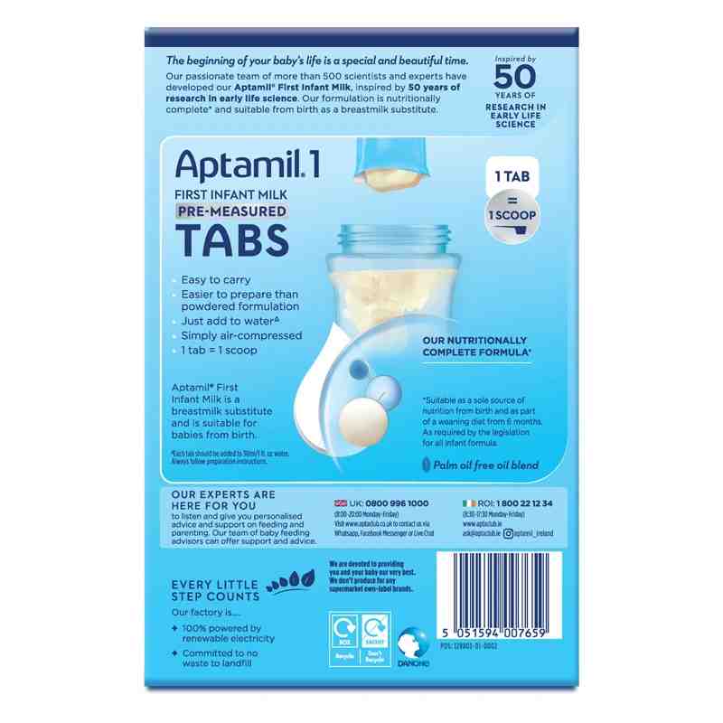 Sữa bột dạng thanh Aptamil Pre-Measured Tabs số 1 (24 thanh)