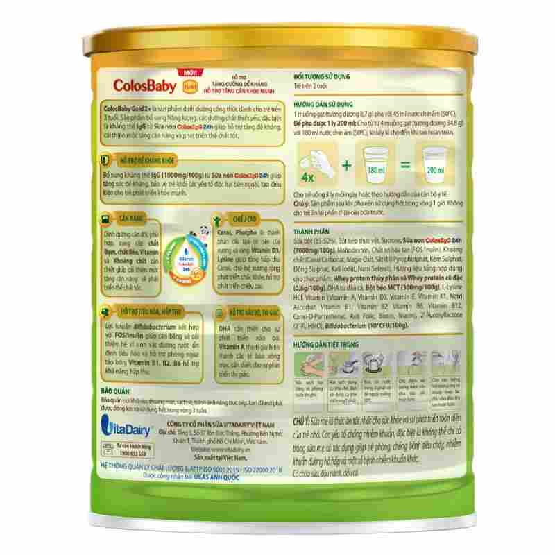 Sữa bột ColosBaby Gold 2+ 800g (mẫu mới)