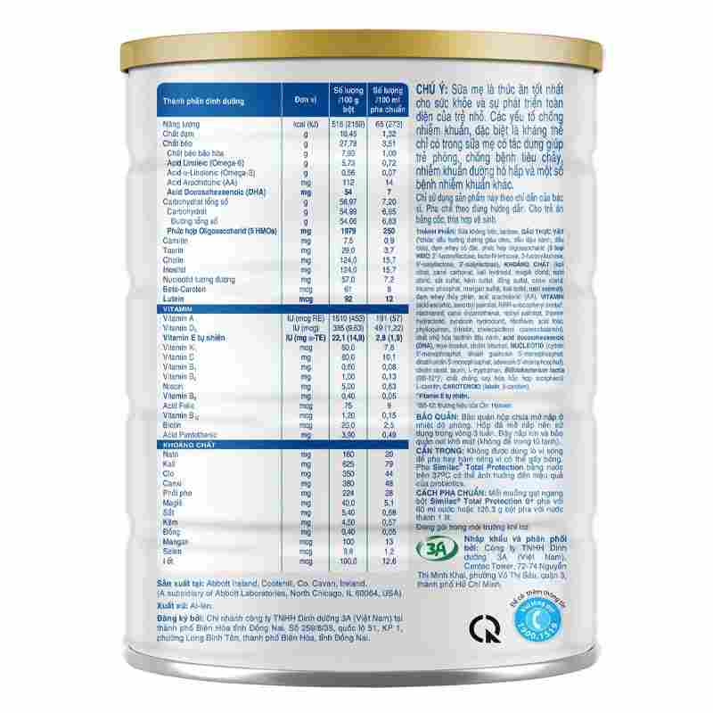 Sữa bột Similac Total Protection 0+ 850g