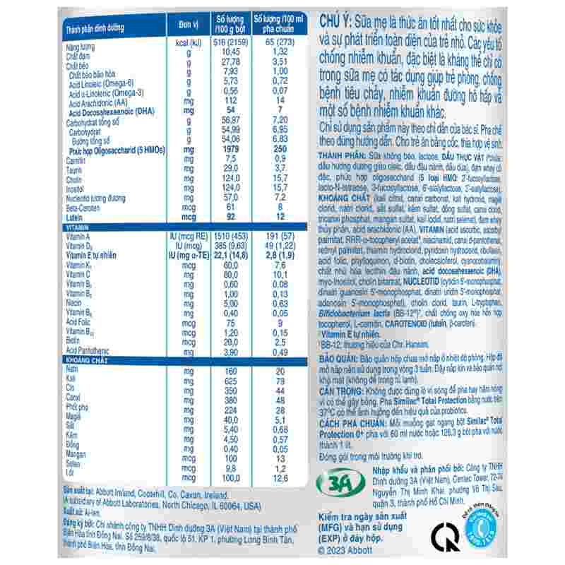 Sữa bột Similac Total Protection 0+ 380g