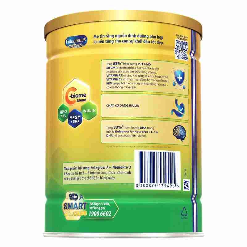 Sữa bột Enfagrow A+ Neuropro C-Sec số 3 800g