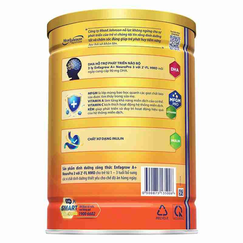 Sữa bột Enfagrow A+ Neuropro 3 hương vani 1.7kg