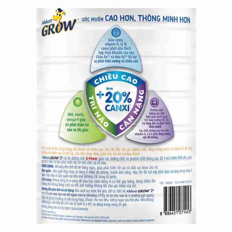 Sữa bột Abbott Grow 2+ hương vani 1.6kg
