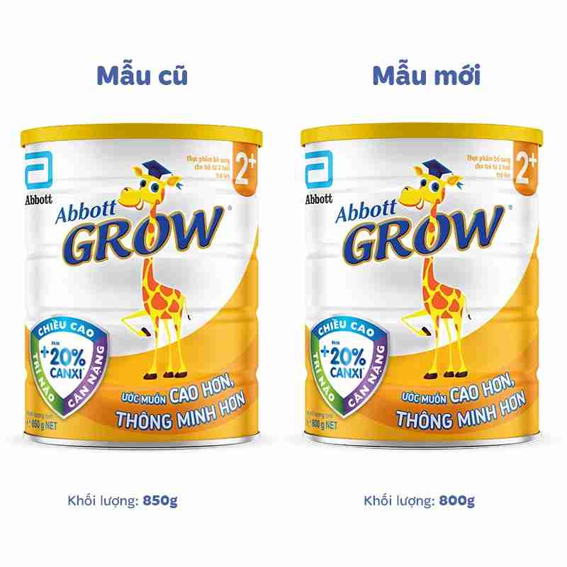 Sữa bột Abbott Grow 2+ hương vani 850g