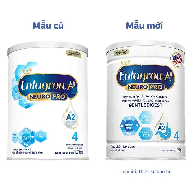 Sữa bột Enfagrow A2 Neuropro số 4 1700g