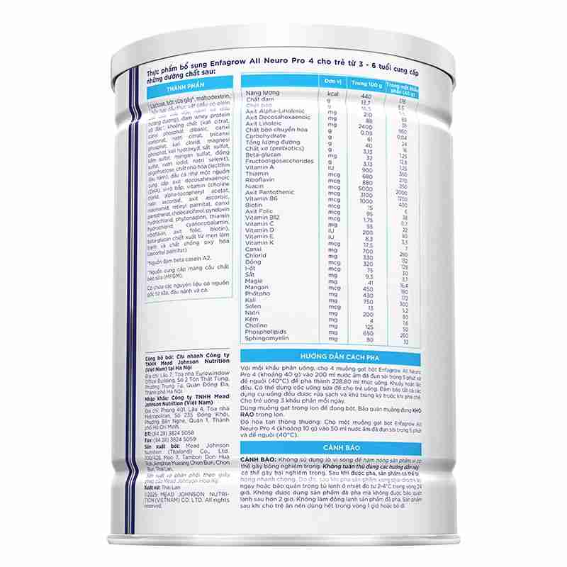 Sữa bột Enfagrow A2 Neuropro số 4 1700g