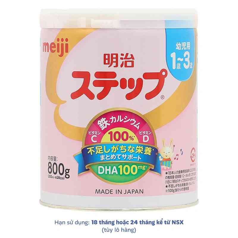 Sữa bột Meiji Step Milk 800g (có muỗng)