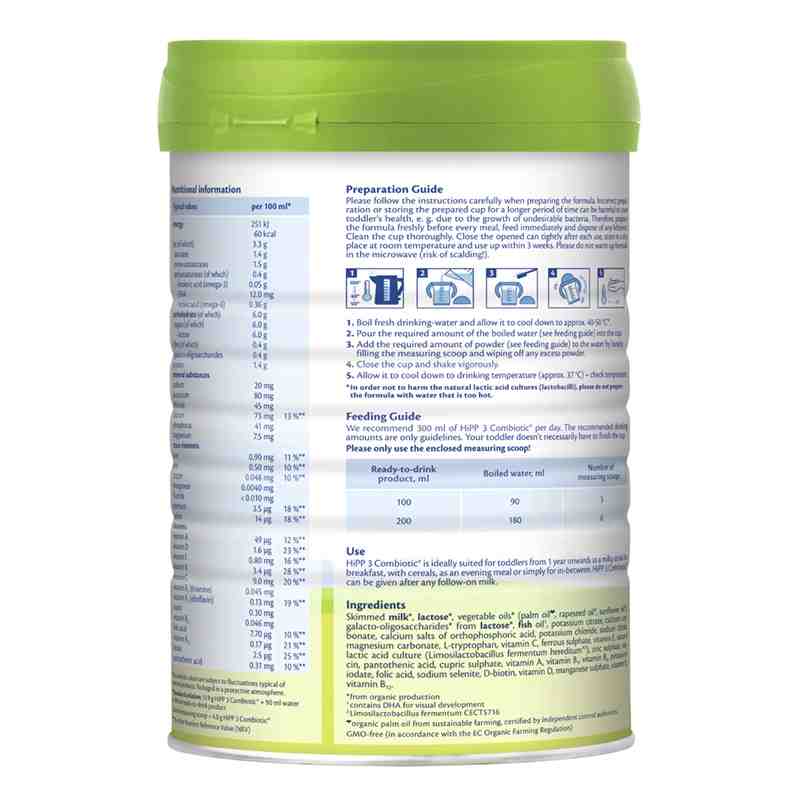 Sữa bột HiPP Organic Combiotic số 3 800g