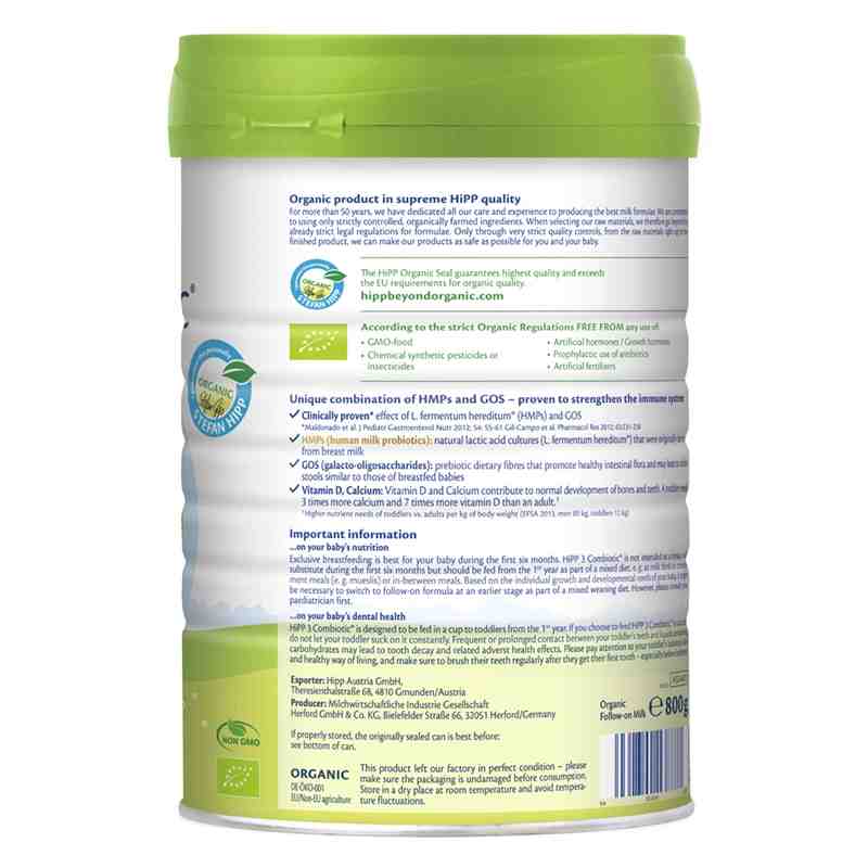 Sữa bột HiPP Organic Combiotic số 3 800g